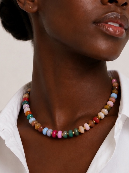 Anthropologie Jewelry - New! Coastal Preppy Colorful Beaded Dopamine Necklace NWOT